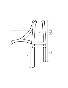 Perfil para mampara de bañera pf4 24x30mm tr 18527 micel 2