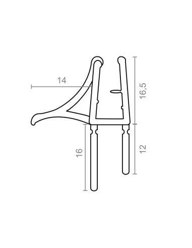 Perfil para mampara de bañera pf4 24x30mm tr...