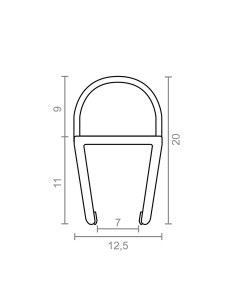 Perfil de burbuja para mampara pf3 12,5x20mm tr 18526 micel 2