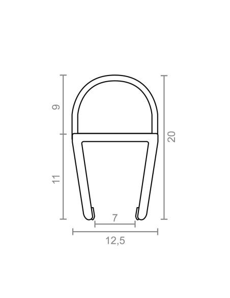 Perfil de burbuja para mampara pf3 12,5x20mm tr 18526 micel