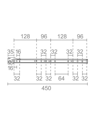 Juego guia cajon gc1 450mm (blister) 75045 micel