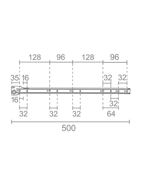 Juego guia cajon gc1 500mm (blister) 75050 micel