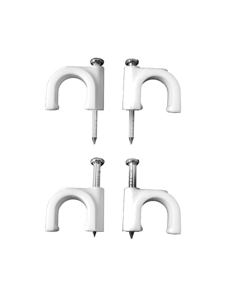 Grapa blanca para cable manguera tubular 2x1,0mm n°06 (caja 100 unid.)