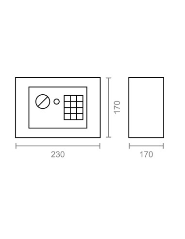 Caja fuerte electronica / llave cfc3, 23 x 17 x...