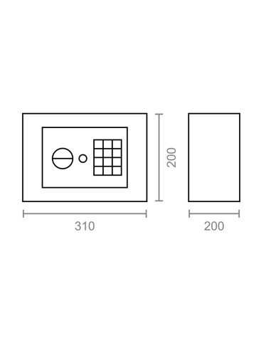 Caja fuerte electronica / llave cfc1, 31 x 20 x...