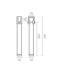Juego de 4 patas de somier pt25 30x30x255mm sin rueda, negro 96400 micel 2