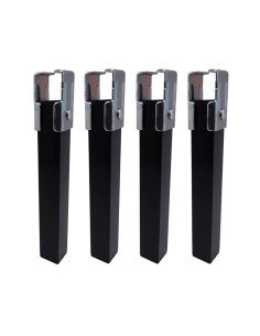 Juego de 4 patas de somier pt25 35x35x250mm sin rueda, negro 96402 micel