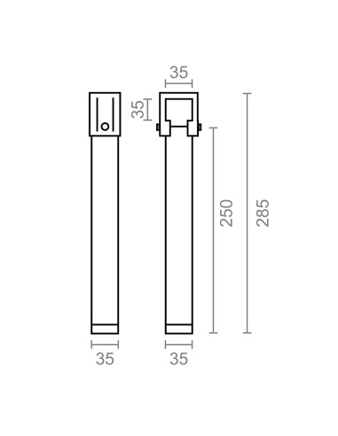 Juego de 4 patas de somier pt25 35x35x250mm sin...