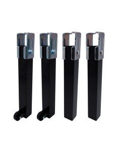 Juego de 4 patas de somier pt25 40x30x260mm con ruerda, negro 96405 micel