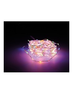 Guirnalda micro led extra dense multicolor parpadeante 14m 567 leds cable plata