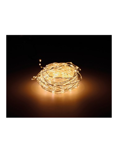 Guirnalda micro led extra dense luz calida parpadeante 14m 567 leds cable plata
