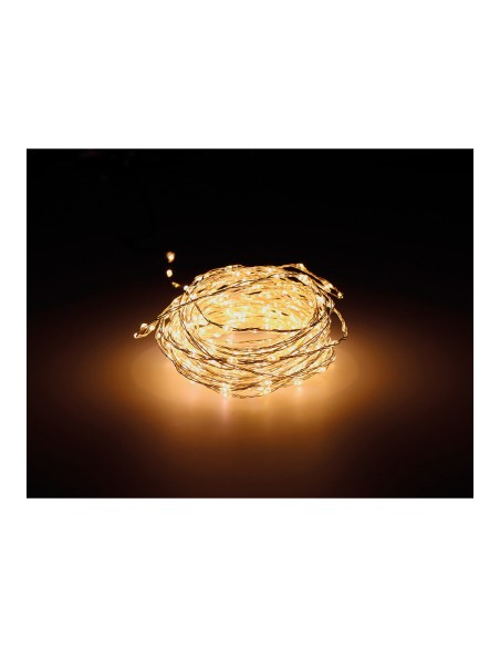 Guirnalda micro led extra dense luz calida parpadeante 14m 567 leds cable plata