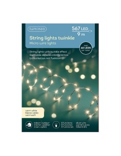 Guirnalda micro led extra dense luz calida parpadeante 14m 567 leds cable plata 2