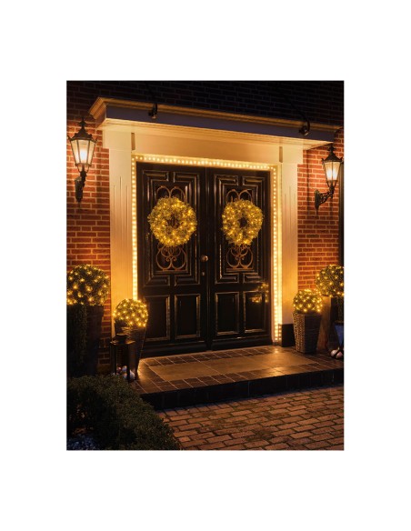 Guirnalda micro led extra dense luz calida parpadeante 14m 567 leds cable plata