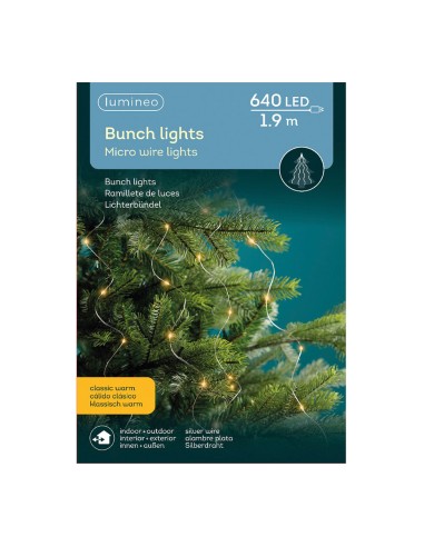 Guirnalda micro led 640 leds luz calida fija 6,90m