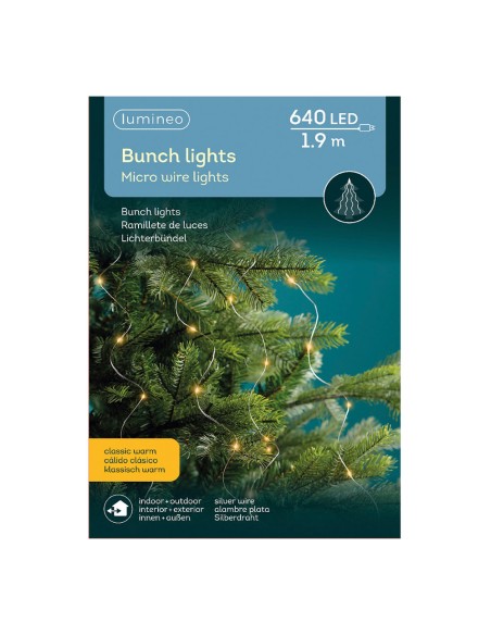 Guirnalda micro led 640 leds luz calida fija 6,90m