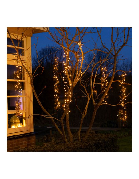 Cortina cascada ideal para árboles con 8 funciones 200cm 480 leds
