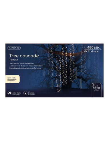 Cortina cascada ideal para árboles con 8...