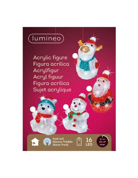 Figura acrilicas led para interior 13x10x16cm 16 leds modelos surtidos