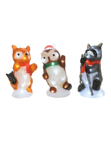 Figuras de animales acrilicas led para exterior 13x10x24cm 20 leds modelos surtidos