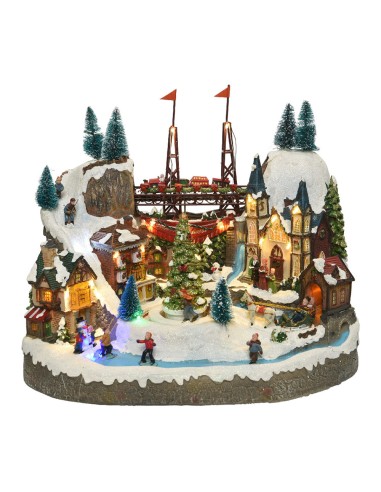 Pueblo navideño 25,5x39x31,5cm 25 leds