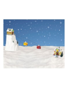 Escena navideña aventuras en la nieve 31,5x32,5x53cm 16 leds 2