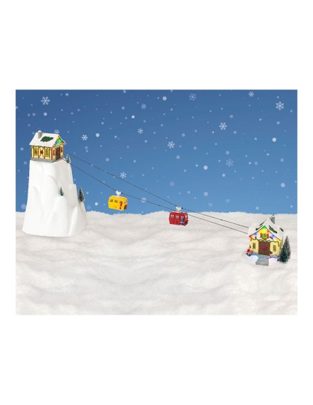 Escena navideña aventuras en la nieve 31,5x32,5x53cm 16 leds