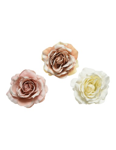 Rosa con clip de poliester colores surtidos ø8,5x14cm