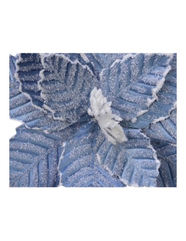 Flor de pascua azul de poliester efecto...