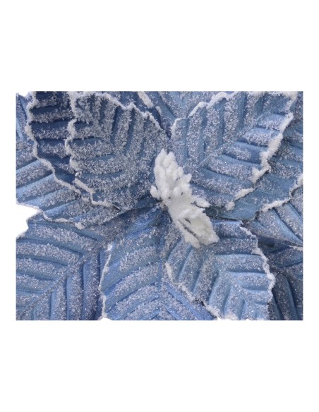 Flor de pascua azul de poliester efecto congelado ø34x6cm colores/modelos surtidos