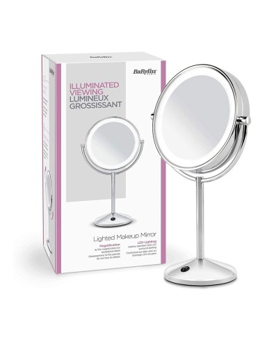 Espejo pie cromado led x10au