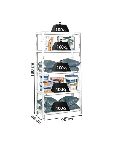Kit estantería metálica comfort 5/400 blanco...