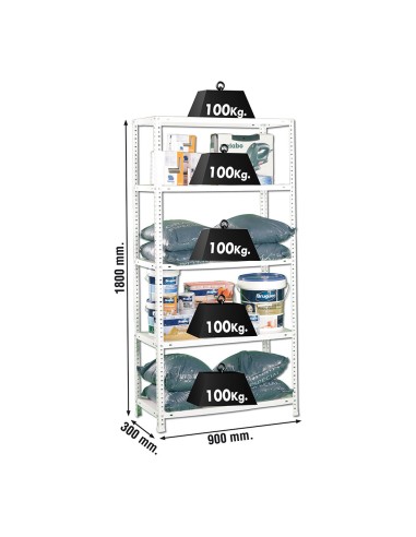 Kit estantería metálica comfort 5/300 blanco...