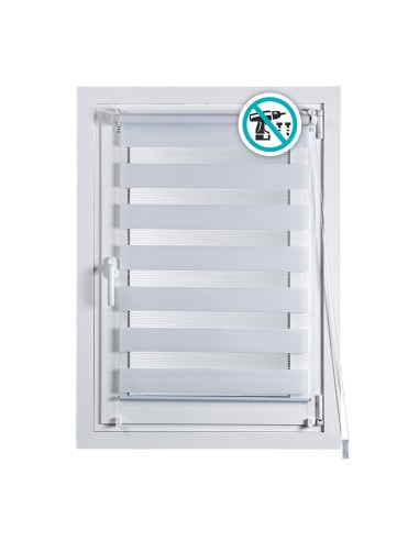 Estor enrollable clip&fix noche&dia blanco...