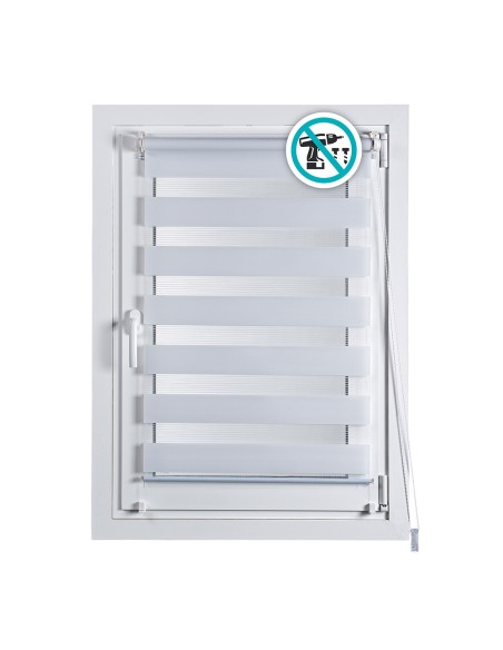 Estor enrollable clip&fix noche&dia blanco 150x180cm cintacor - storplanet