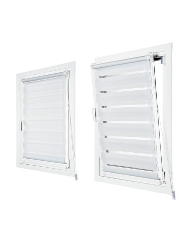 Estor enrollable clip&fix noche&dia blanco...