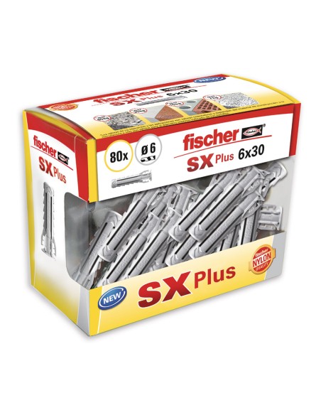 Taco sx plus ø6 x 30 mm, caja 80 uds