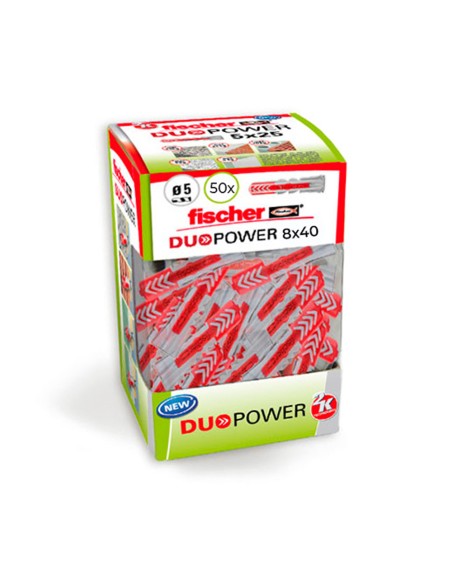 Taco duopower ø8 x 40 mm, caja 50 uds