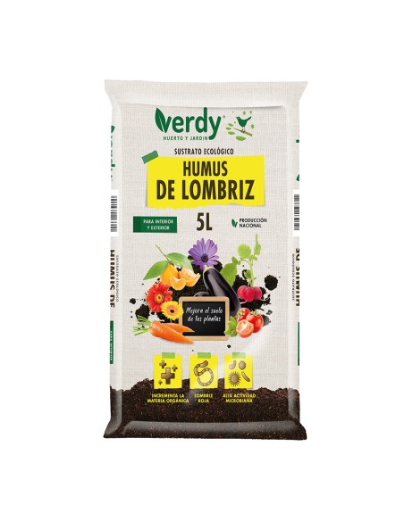 Sustrato humus de lombriz 5 l verdy