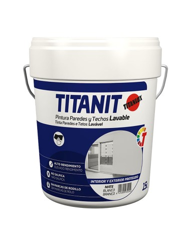 Pintura para paredes y techos lavable it blanco mate interior y exteriores protegidos 15 l 029190015