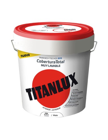 Pintura plástica lavable blanca mate cobertura total interior y exterior 4 l 06t100005