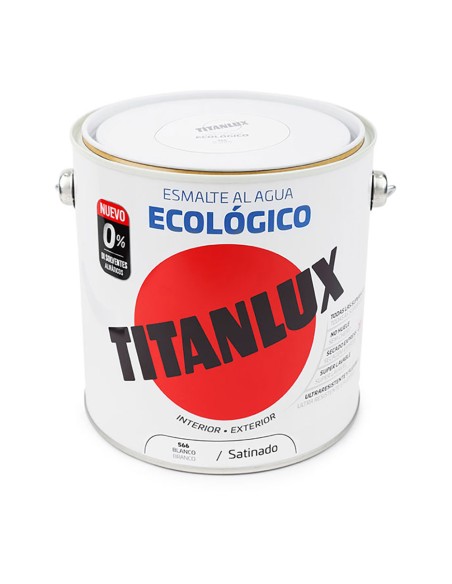 Esmalte ecológico al agua blanco satinado 2,5l titanlux 01t056625
