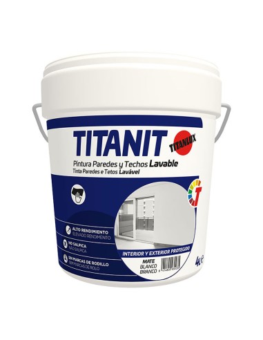 Pintura para paredes y techos lavable it blanco mate interior y exteriores protegidos 4 l 029190004