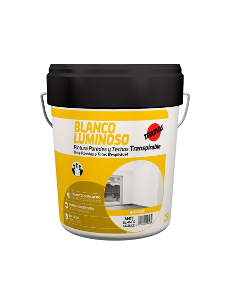 Pintura paredes y techos interior blanco mate luminoso 4 l 03h000104
