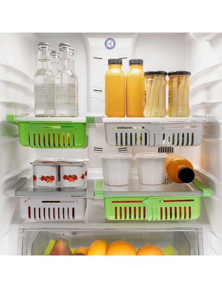Pack de 2 organizadores ajustables para nevera innovagoods