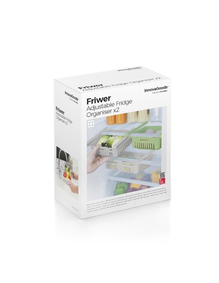 Pack de 2 organizadores ajustables para nevera innovagoods
