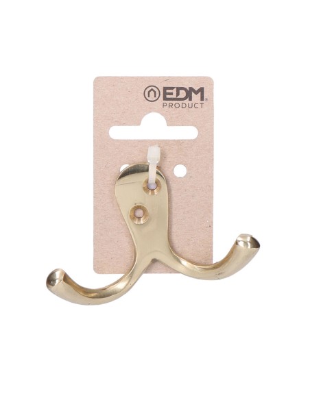 Colgador doble de latón pulido 7,5 x 5 cm