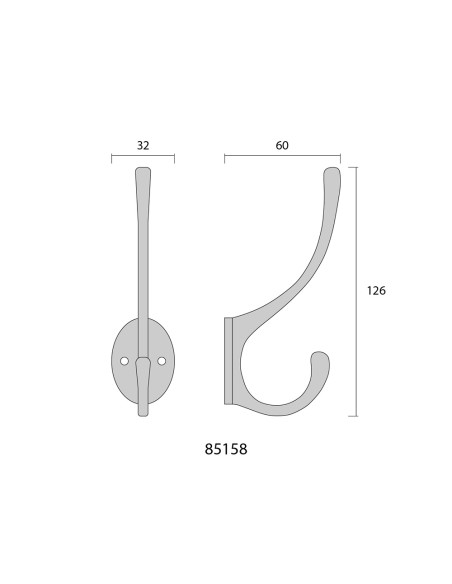 Colgador de latón pulido 13 x 5 cm