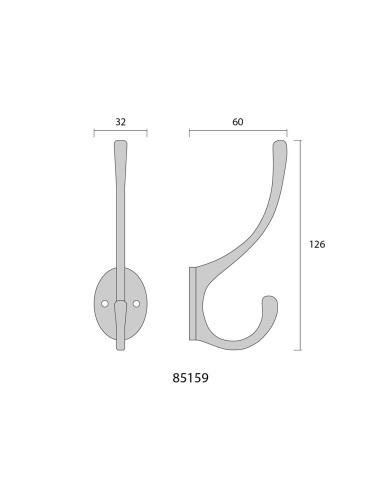 Colgador de latón níquel mate