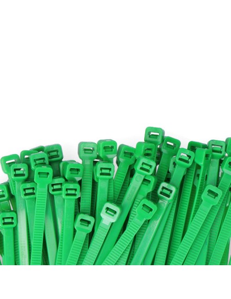 Bridas verdes 4,6 x 200 mm nylon alta calidad (bolsa 100 unid.)